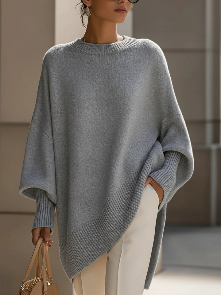 Bernadette — Oversized Crew Neck Knit Sweater for Women with Straight Hem, Fashions Galleries