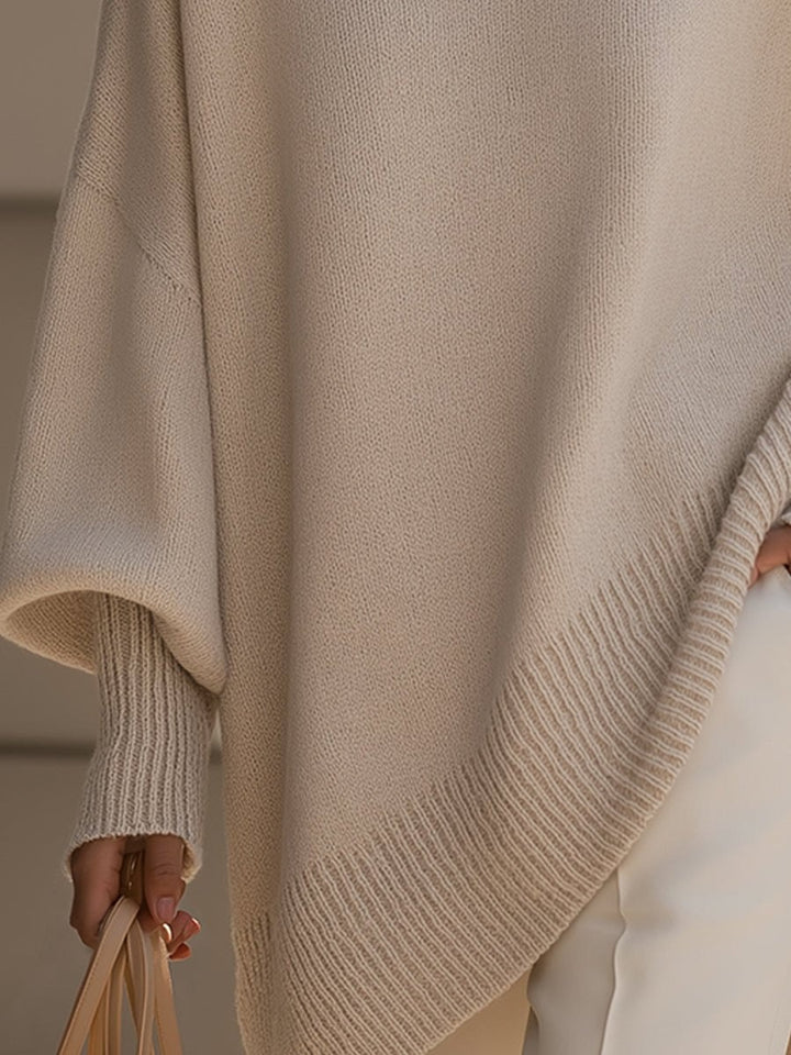 Bernadette — Oversized Crew Neck Knit Sweater for Women with Straight Hem, Fashions Galleries