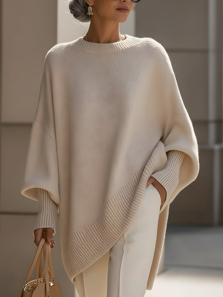 Bernadette — Oversized Crew Neck Knit Sweater for Women with Straight Hem, Fashions Galleries