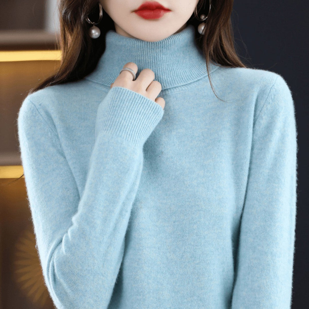 Bethan — Soft Wool Turtleneck Sweater for Women with Ribbed Cuffs, Fashions Galleries