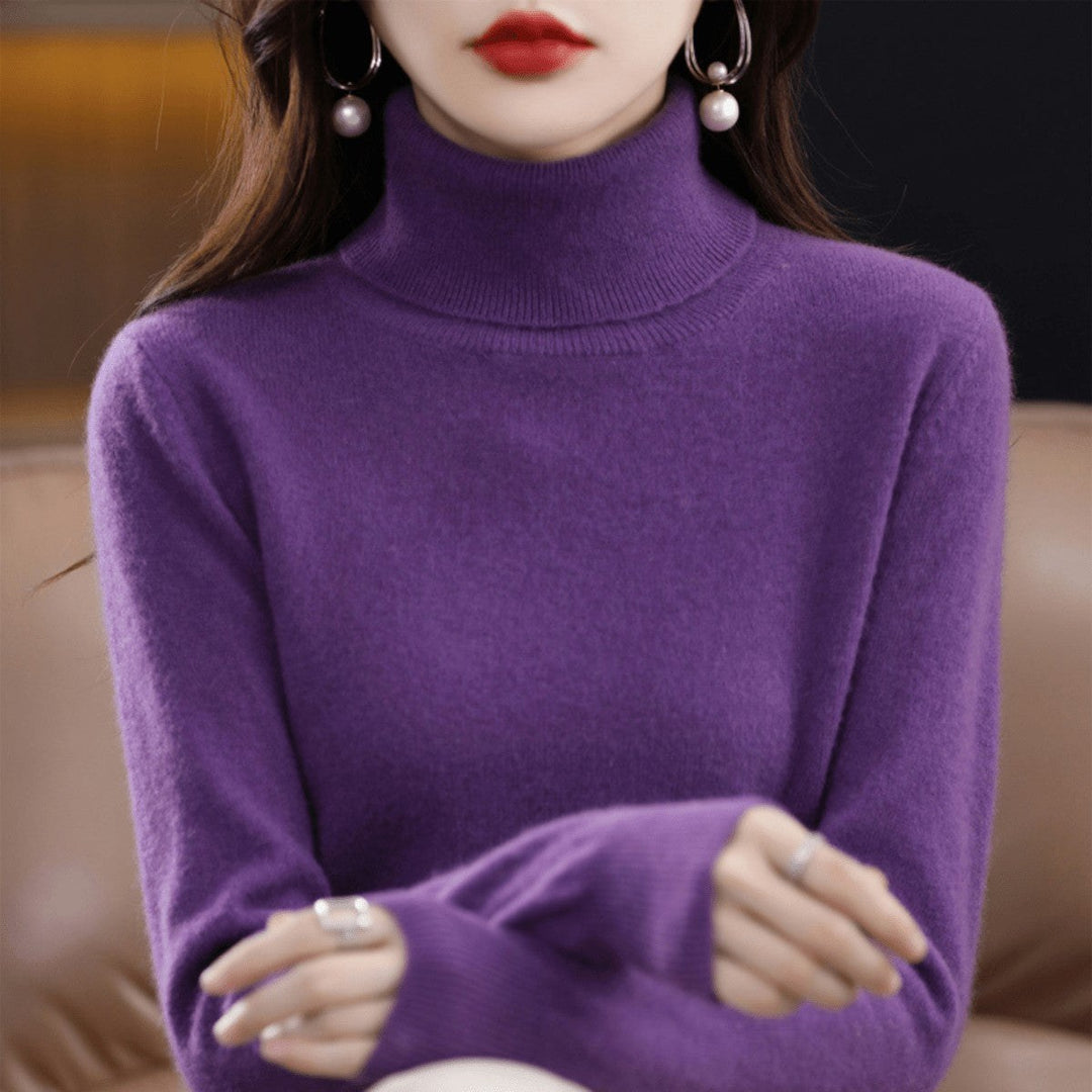 Bethan — Soft Wool Turtleneck Sweater for Women with Ribbed Cuffs, Fashions Galleries