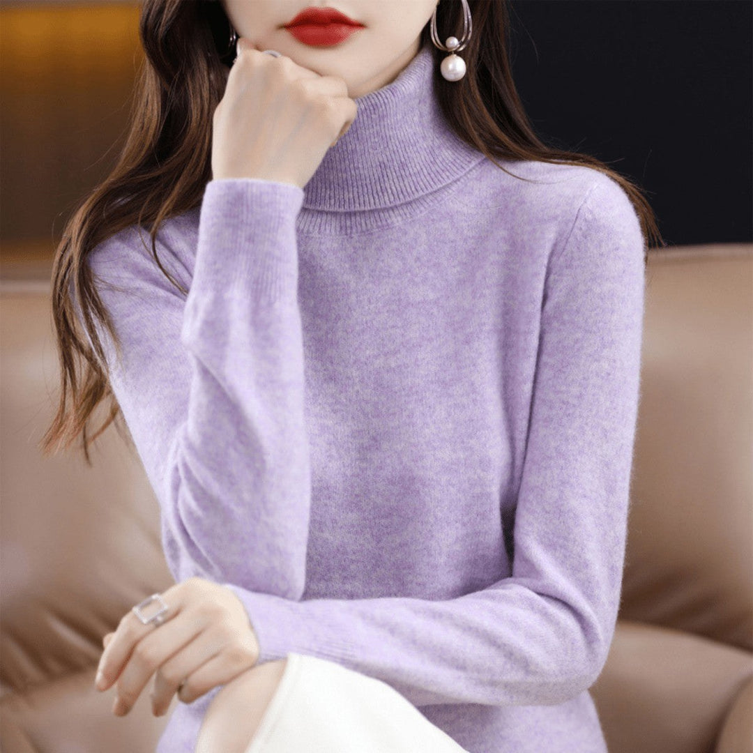 Bethan — Soft Wool Turtleneck Sweater for Women with Ribbed Cuffs, Fashions Galleries