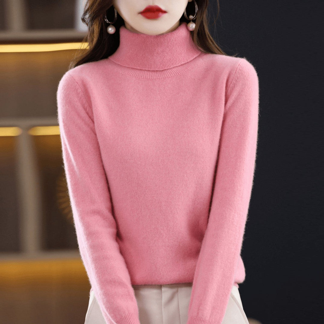 Bethan — Soft Wool Turtleneck Sweater for Women with Ribbed Cuffs, Fashions Galleries