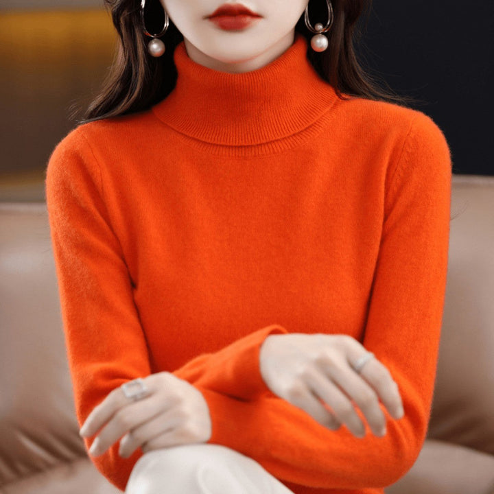 Bethan — Soft Wool Turtleneck Sweater for Women with Ribbed Cuffs, Fashions Galleries