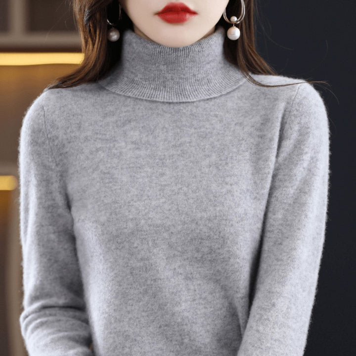 Bethan — Soft Wool Turtleneck Sweater for Women with Ribbed Cuffs, Fashions Galleries