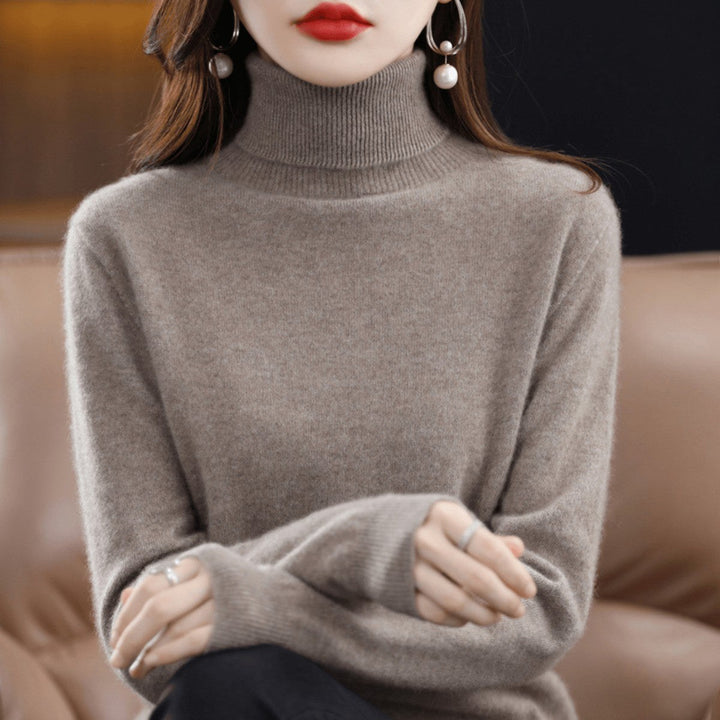 Bethan — Soft Wool Turtleneck Sweater for Women with Ribbed Cuffs, Fashions Galleries