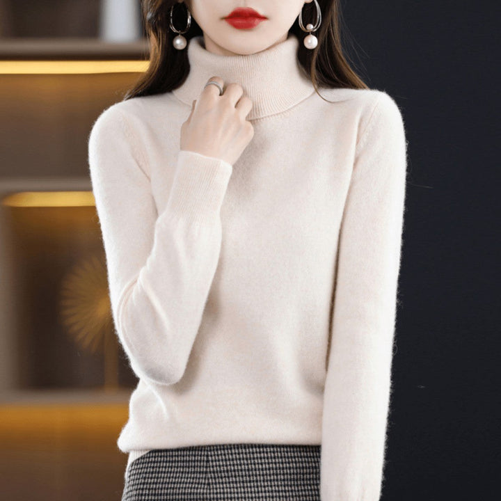 Bethan — Soft Wool Turtleneck Sweater for Women with Ribbed Cuffs, Fashions Galleries