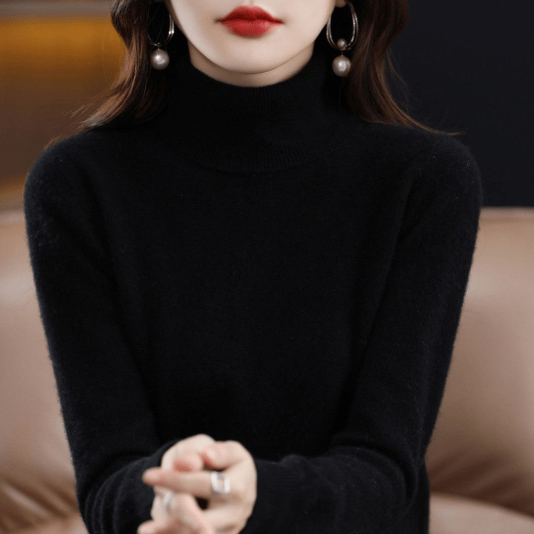 Bethan — Soft Wool Turtleneck Sweater for Women with Ribbed Cuffs, Fashions Galleries