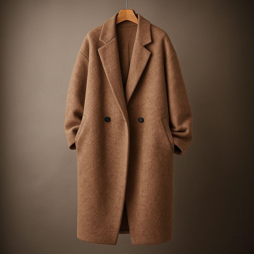 Clemence — Oversized Long Wool Blend Coat for Women with Wide Lapel, Fashions Galleries