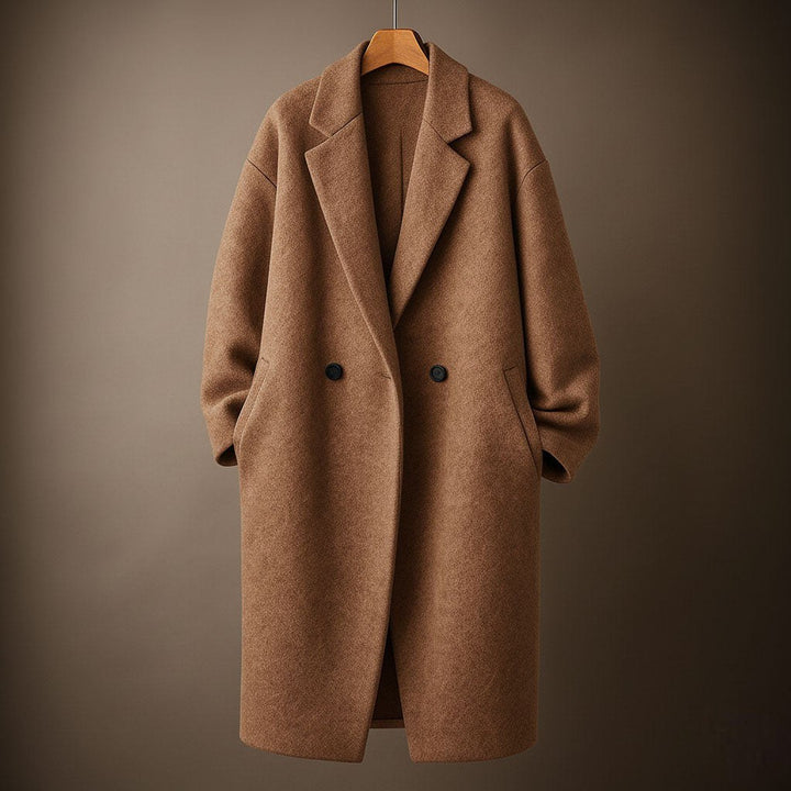 Clemence — Oversized Long Wool Blend Coat for Women with Wide Lapel, Fashions Galleries