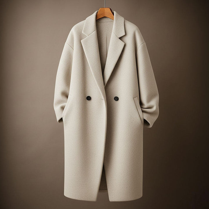 Clemence — Oversized Long Wool Blend Coat for Women with Wide Lapel, Fashions Galleries