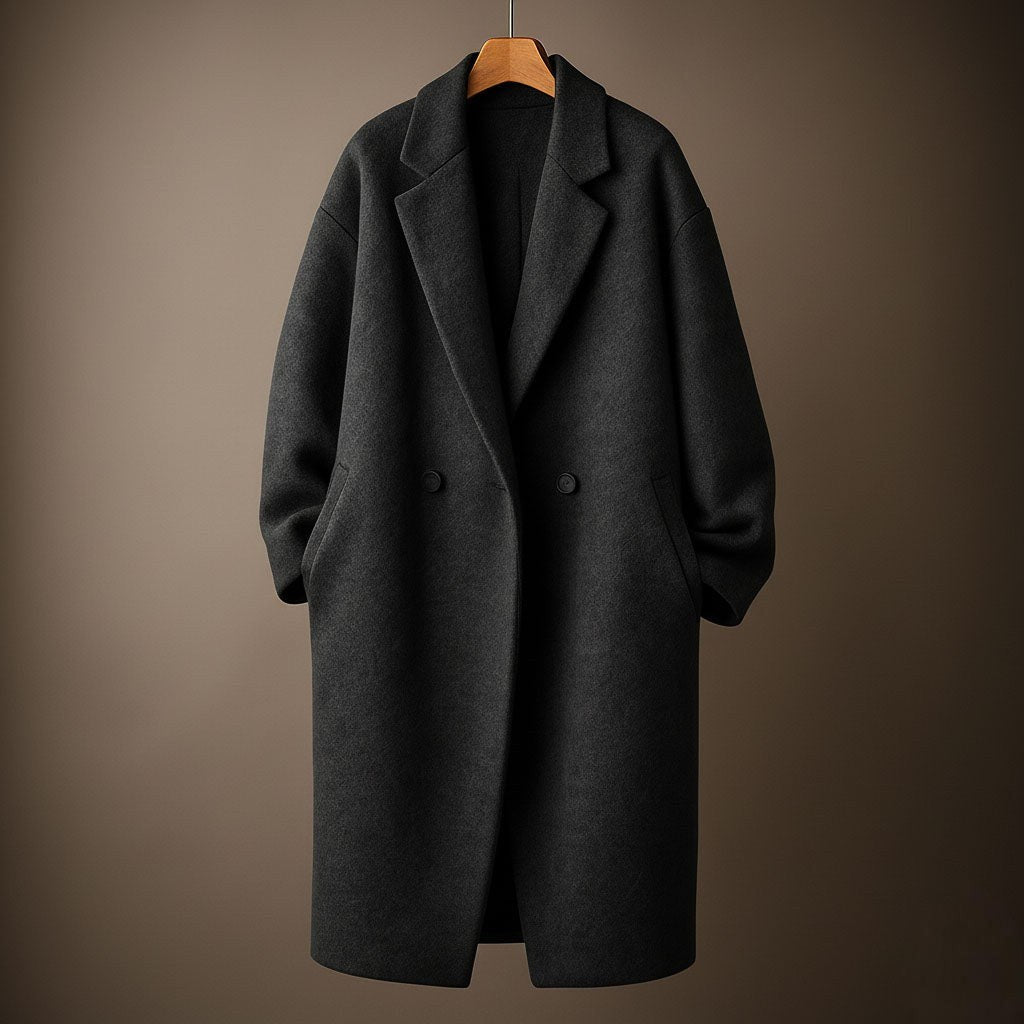 Clemence — Oversized Long Wool Blend Coat for Women with Wide Lapel, Fashions Galleries