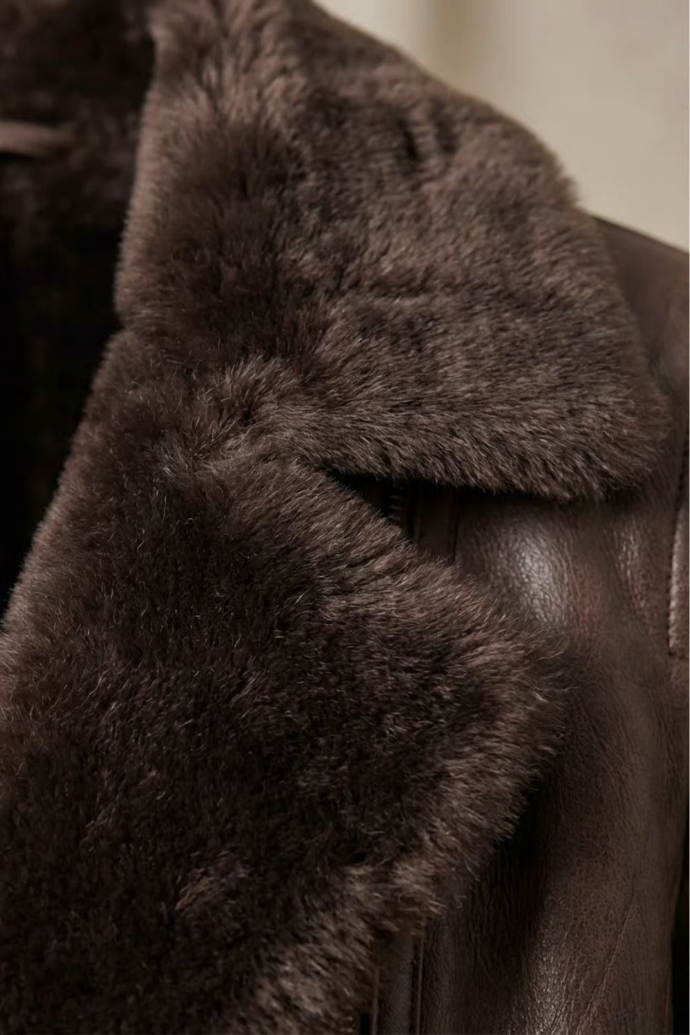 Coralie — Classic Faux Leather Jacket for Women with Shearling Collar, Fashions Galleries