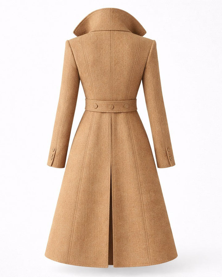 Danuta — Long Wool Blend Winter Coat for Women with Flared Hem, Fashions Galleries