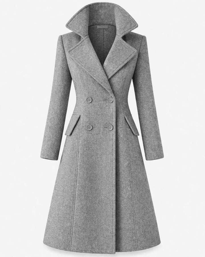 Danuta — Long Wool Blend Winter Coat for Women with Flared Hem, Fashions Galleries