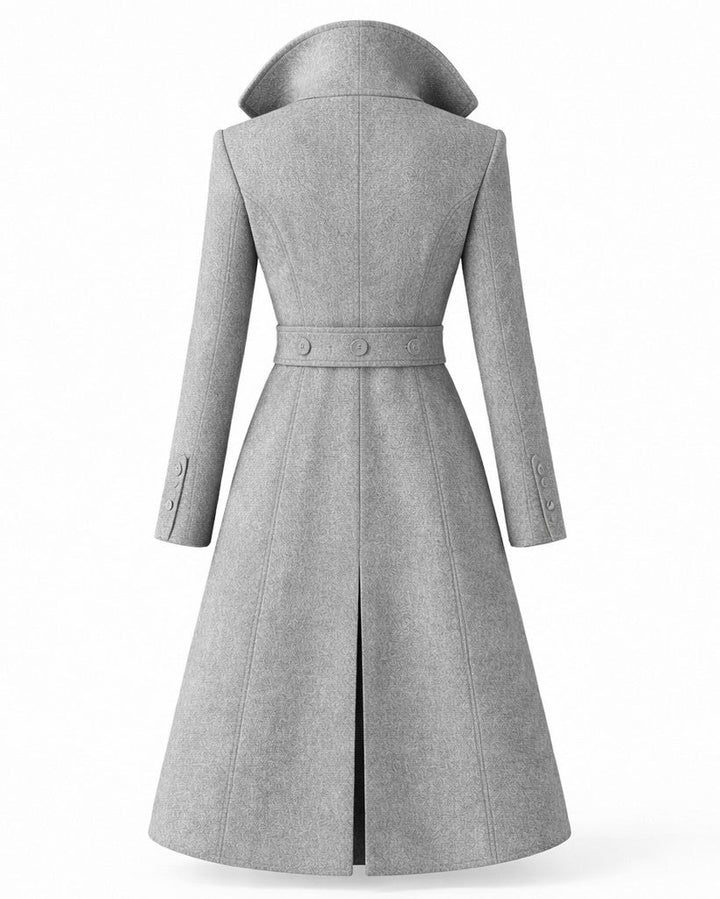 Danuta — Long Wool Blend Winter Coat for Women with Flared Hem, Fashions Galleries