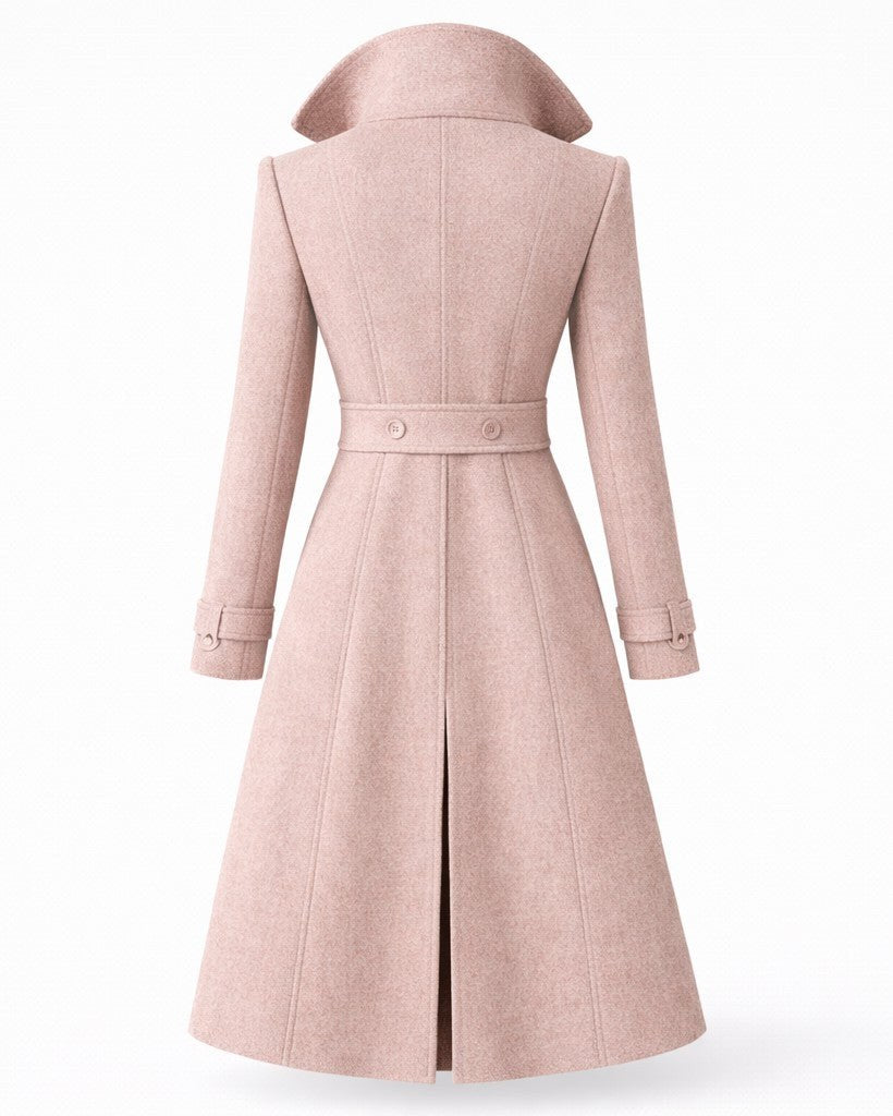 Danuta — Long Wool Blend Winter Coat for Women with Flared Hem, Fashions Galleries