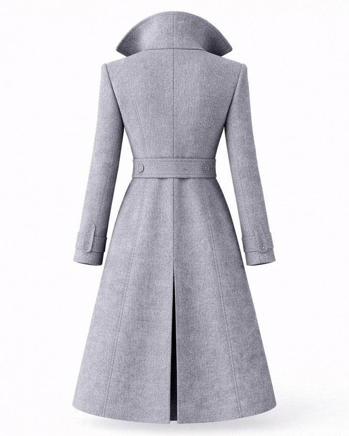 Danuta — Long Wool Blend Winter Coat for Women with Flared Hem, Fashions Galleries