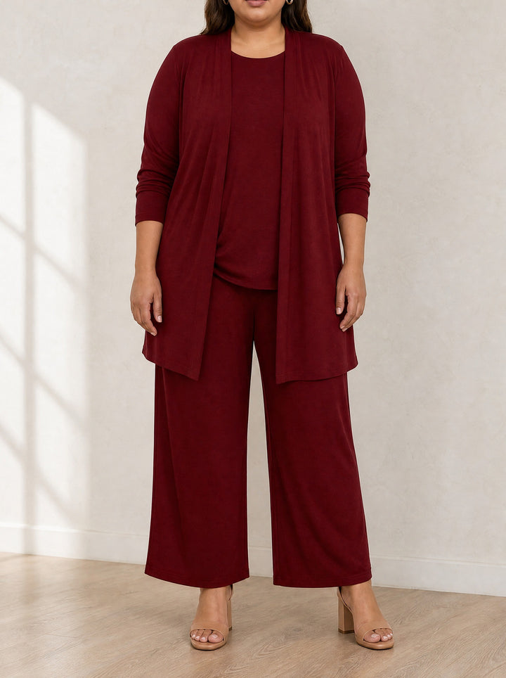 Alexis — Women's Matching Lounge Set in Three Pieces with Wide Legs, Fashions Galleries
