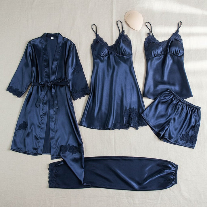 Avery — Five Piece Womens Pajama Sets with Lace Trim (3), Fashions Galleries