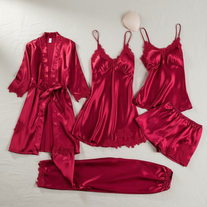 Avery — Five Piece Womens Pajama Sets with Lace Trim (4), Fashions Galleries