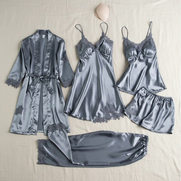 Avery — Five Piece Womens Pajama Sets with Lace Trim (7), Fashions Galleries