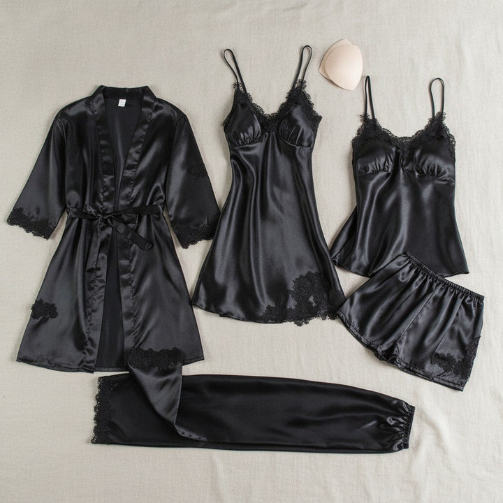 Avery — Five Piece Womens Pajama Sets with Lace Trim (8), Fashions Galleries