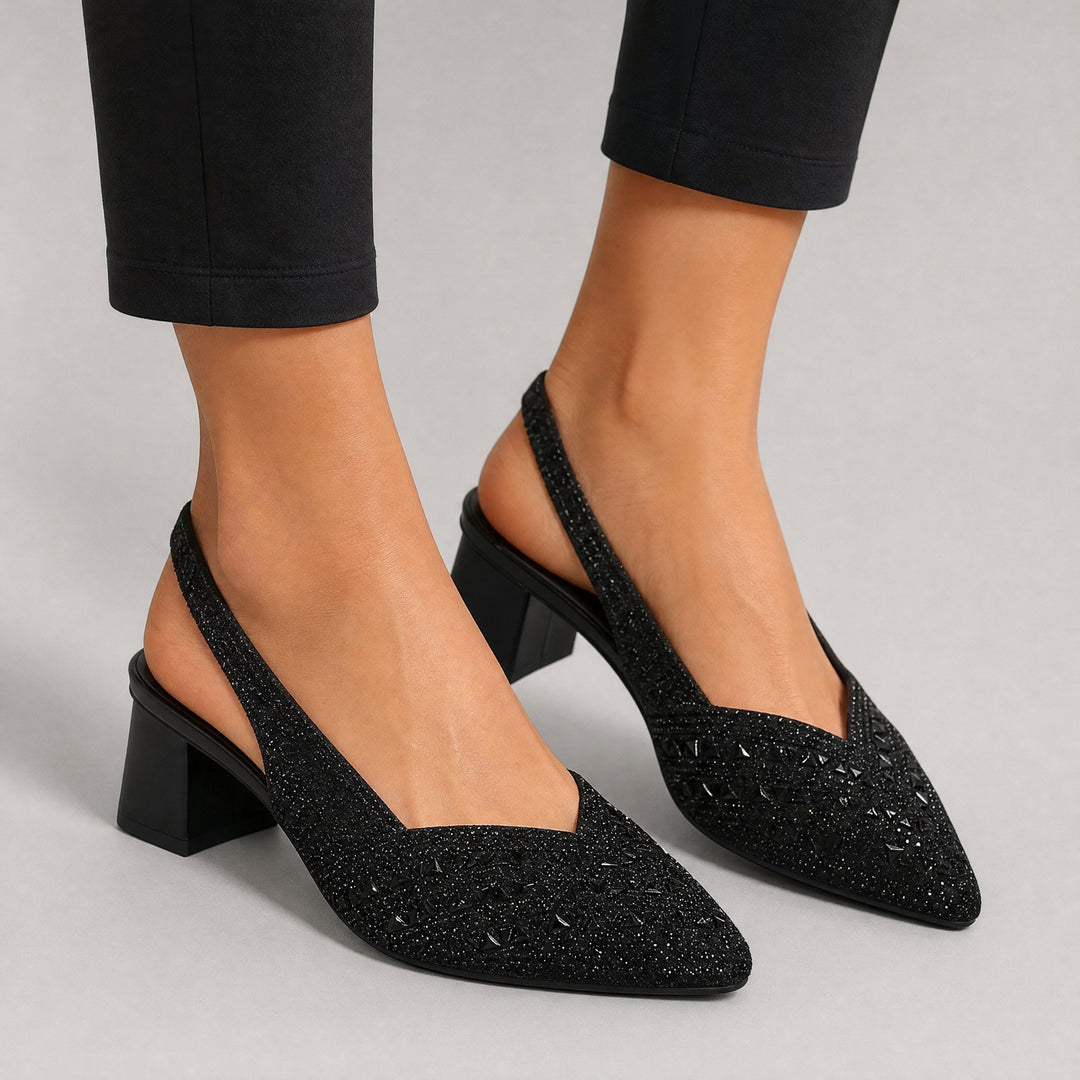 Hailey — Rhinestone Slingback Heels for Women with Pointed Toe, Fashions Galleries