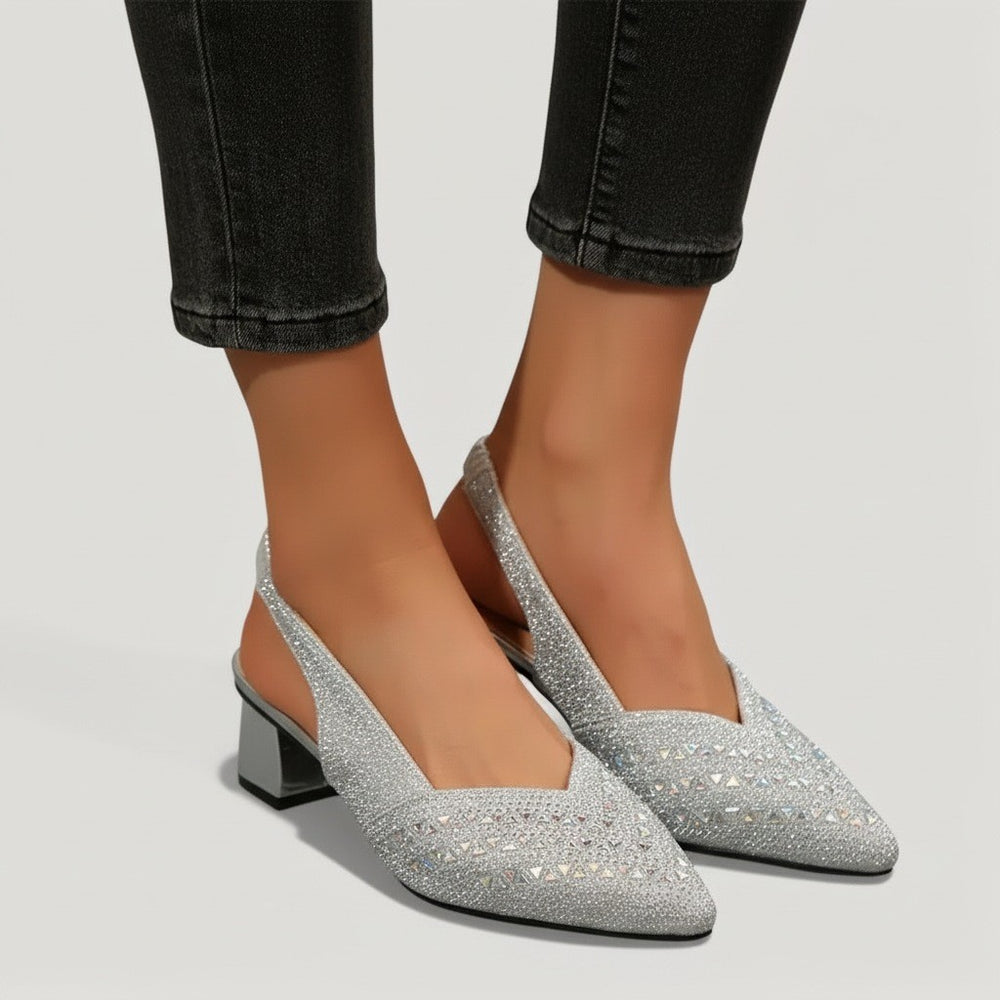 Hailey — Rhinestone Slingback Heels for Women with Pointed Toe (2), Fashions Galleries