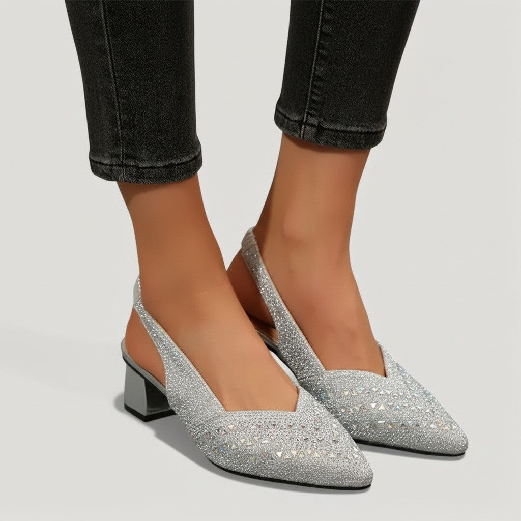 Hailey — Rhinestone Slingback Heels for Women with Pointed Toe (2), Fashions Galleries