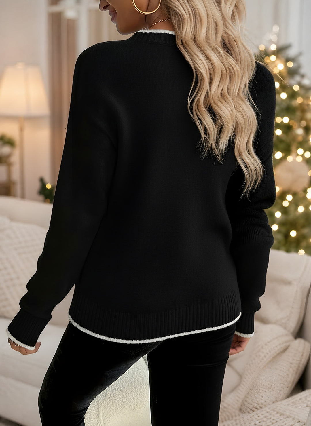 Hazel — Women's Christmas Sweater with Snowflake Motif (2), Fashions Galleries