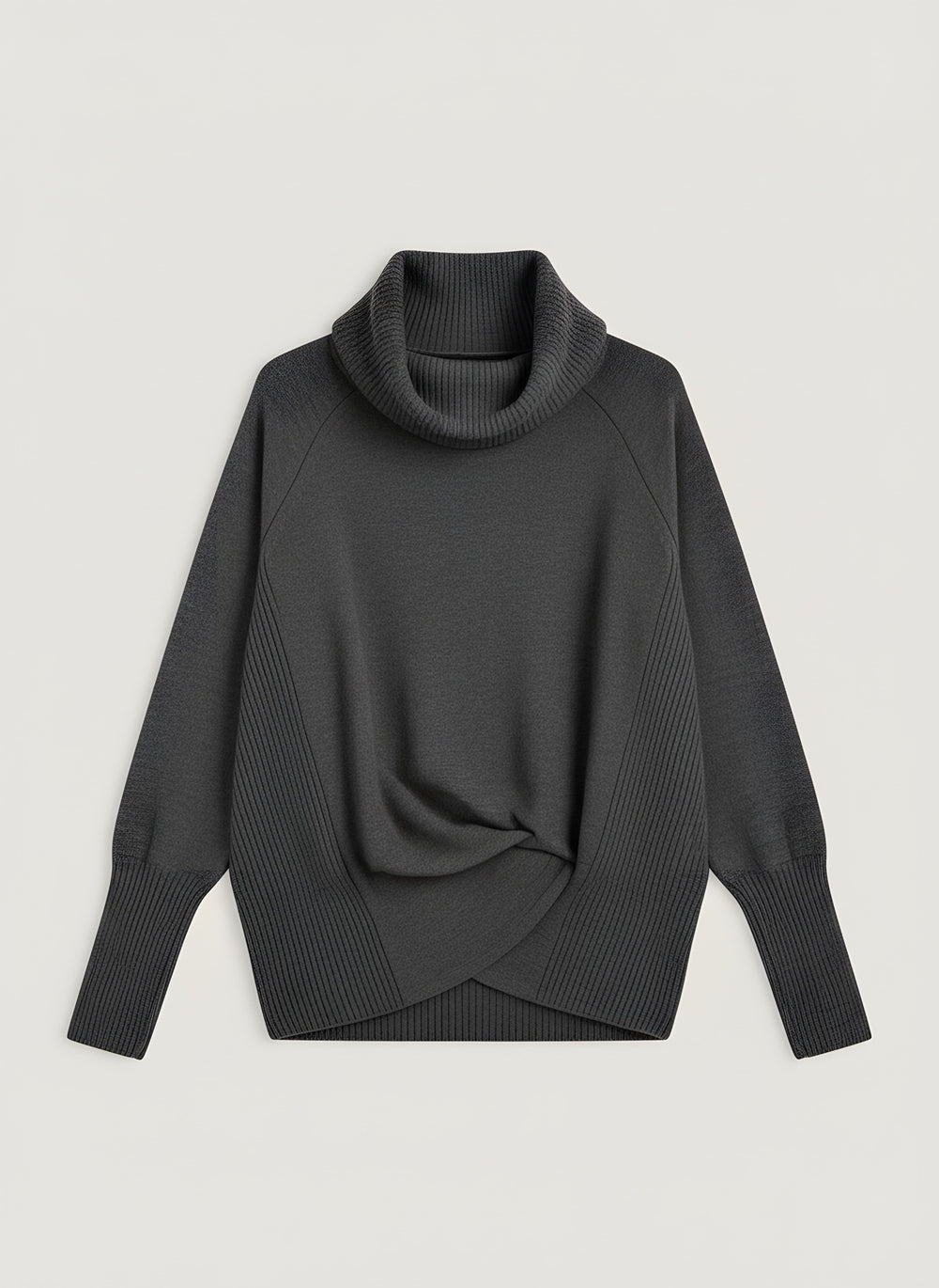 Jade — Women's Turtleneck Sweater with Batwing Sleeves (2), Fashions Galleries