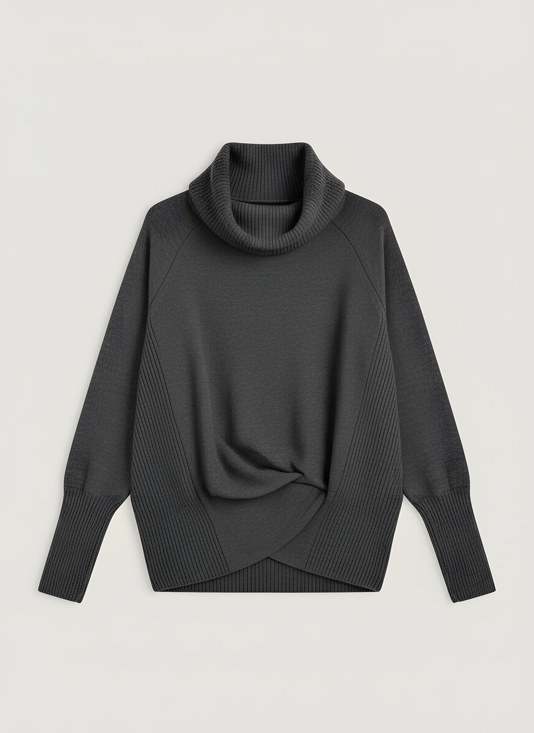 Jade — Women's Turtleneck Sweater with Batwing Sleeves (2), Fashions Galleries