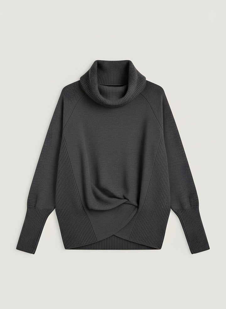 Jade — Women's Turtleneck Sweater with Batwing Sleeves (2), Fashions Galleries