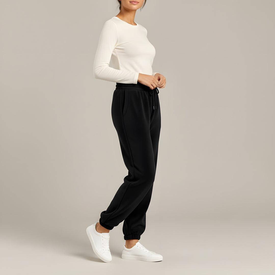Kylie — Women's Fleece Lined Leggings with Drawstring and Cuffed Hem (2), Fashions Galleries