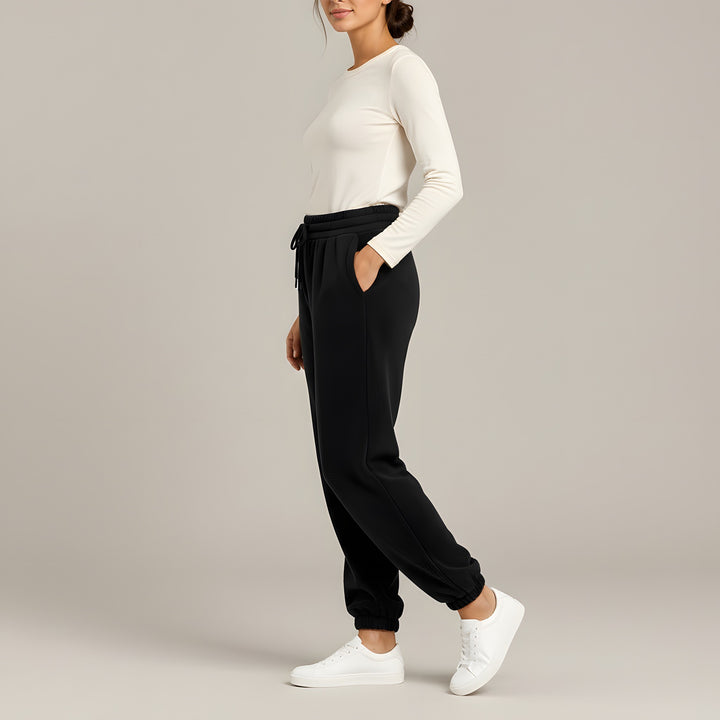 Kylie — Women's Fleece Lined Leggings with Drawstring and Cuffed Hem (3), Fashions Galleries