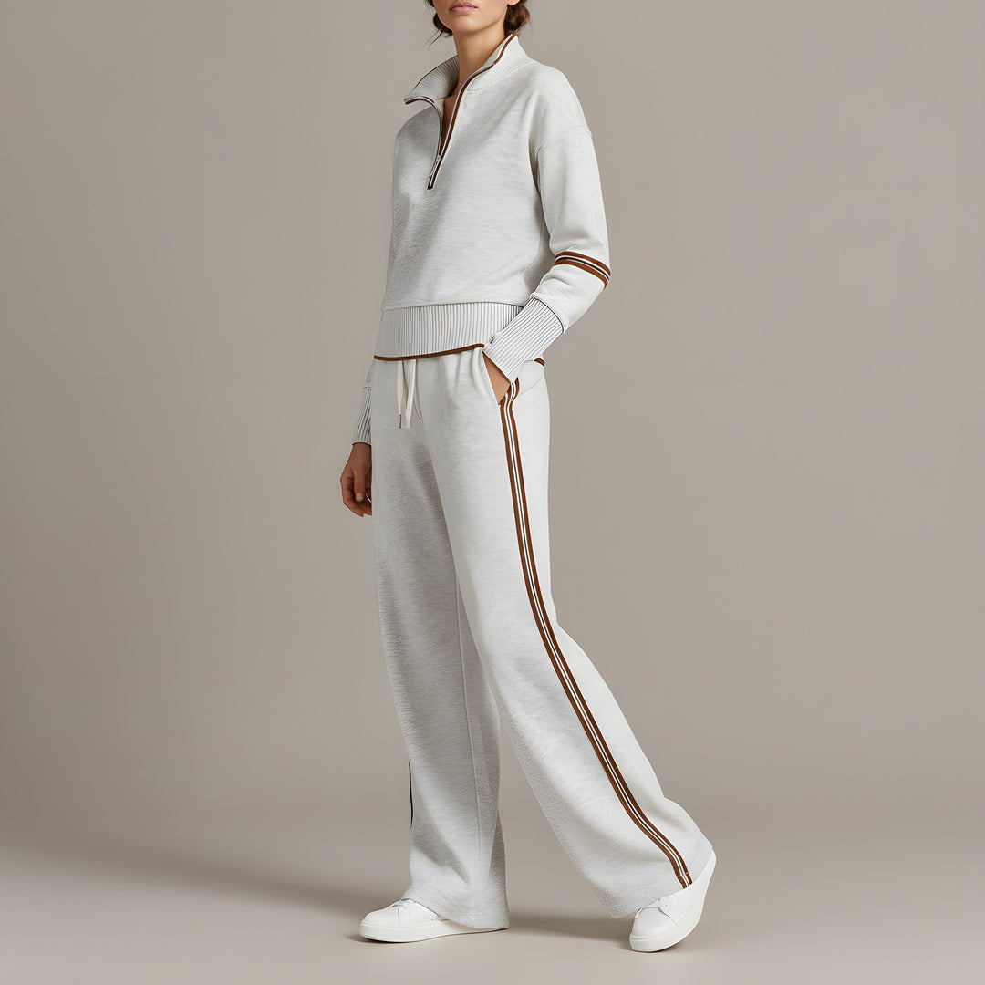 Lauren — Women's Lounge Set with Quarter Zip and Wide Leg Pants (3), Fashions Galleries