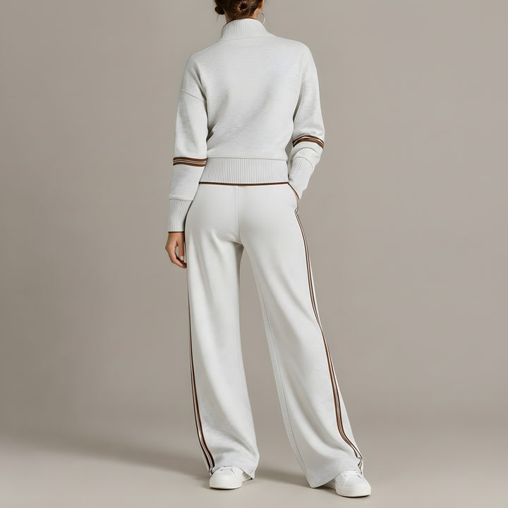 Lauren — Women's Lounge Set with Quarter Zip and Wide Leg Pants (4), Fashions Galleries