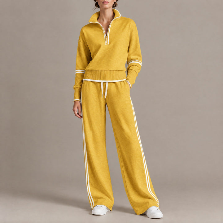 Lauren — Women's Lounge Set with Quarter Zip and Wide Leg Pants (7), Fashions Galleries