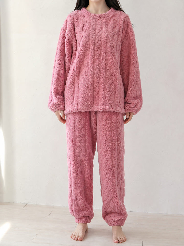 Lily — Women's Cute Pajamas with Textured Fleece and Long Sleeves, Fashions Galleries