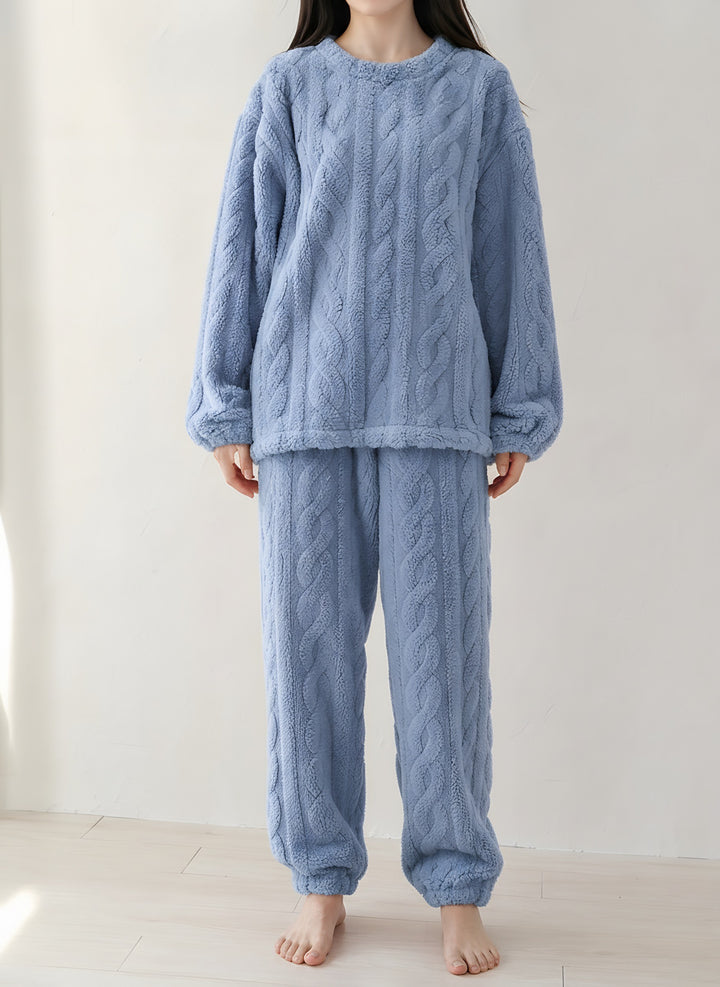 Lily — Women's Cute Pajamas with Textured Fleece and Long Sleeves (3), Fashions Galleries