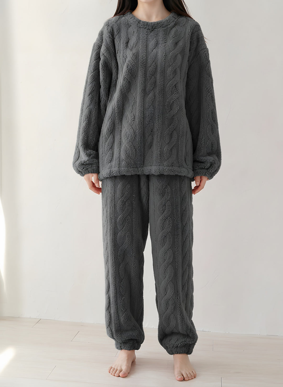 Lily — Women's Cute Pajamas with Textured Fleece and Long Sleeves (4), Fashions Galleries