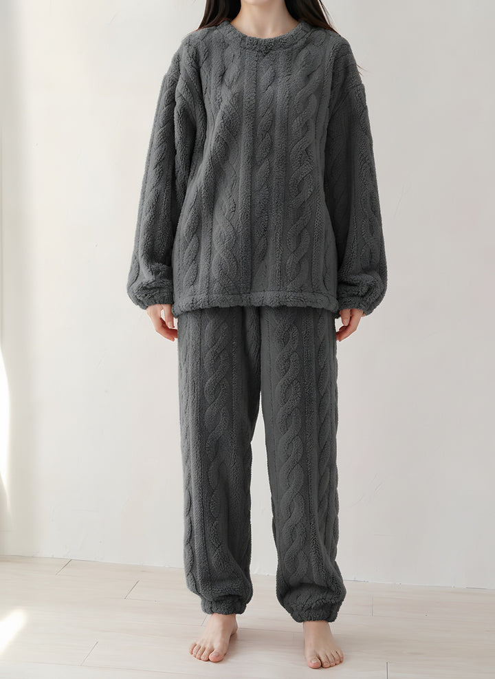 Lily — Women's Cute Pajamas with Textured Fleece and Long Sleeves (4), Fashions Galleries