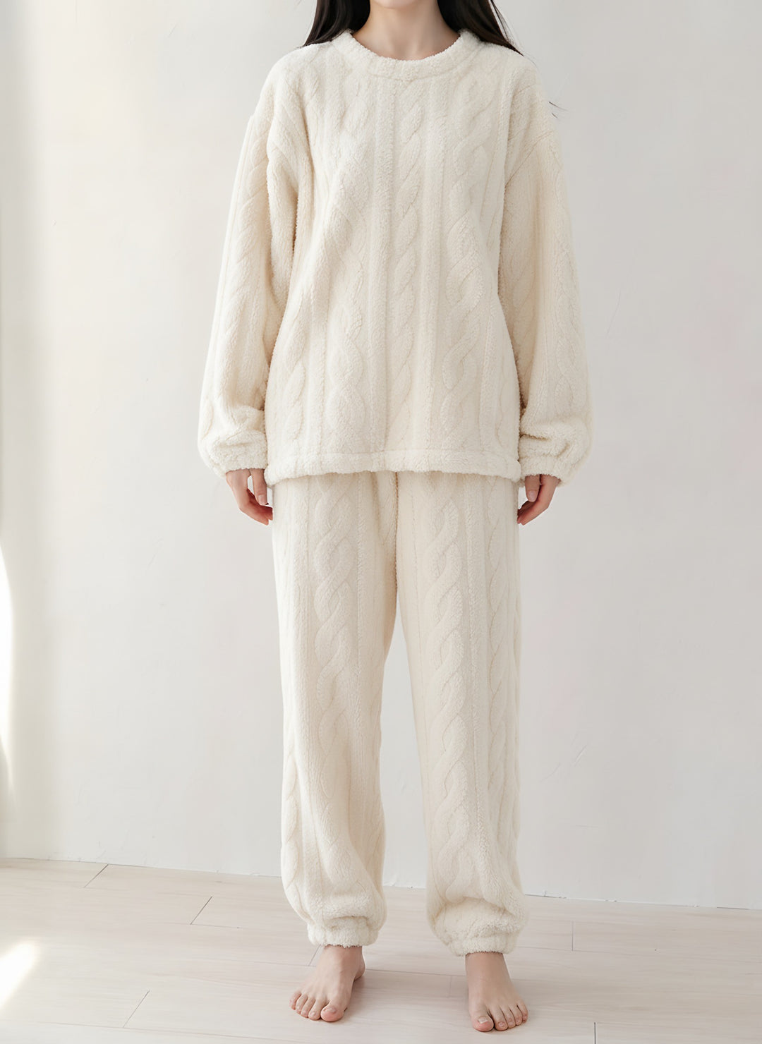 Lily — Women's Cute Pajamas with Textured Fleece and Long Sleeves (5), Fashions Galleries