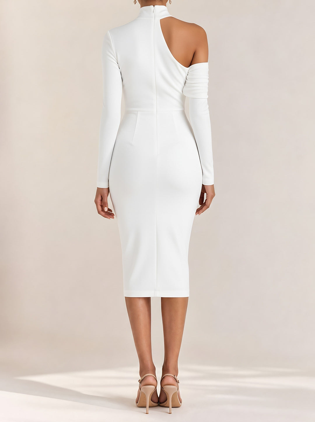Madison — Women's Winter Formal Dress with One Shoulder Long Sleeves (4), Fashions Galleries