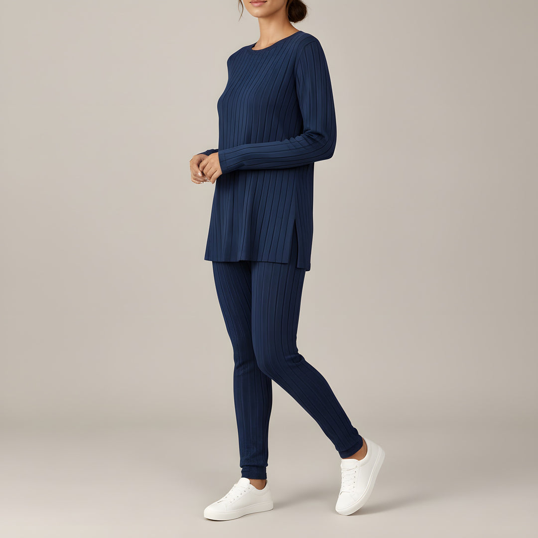 Megan — Women's Ribbed Lounge Set with Long Sleeve Top and Leggings (3), Fashions Galleries