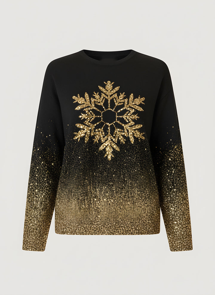 Mia — Women's Christmas Sweater with Glitter Snowflake (2), Fashions Galleries