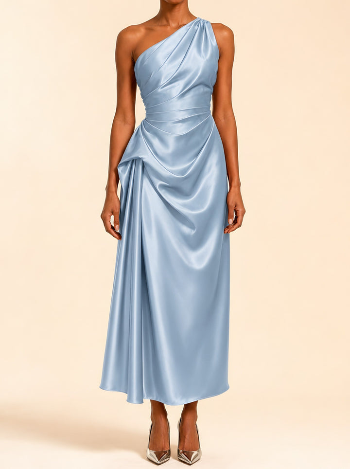 Natalie — Women's Christmas Party Dress with One Shoulder Drape (3), Fashions Galleries