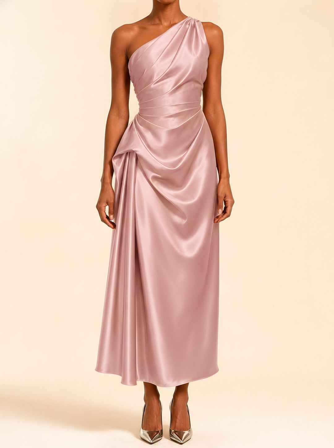Natalie — Women's Christmas Party Dress with One Shoulder Drape (4), Fashions Galleries