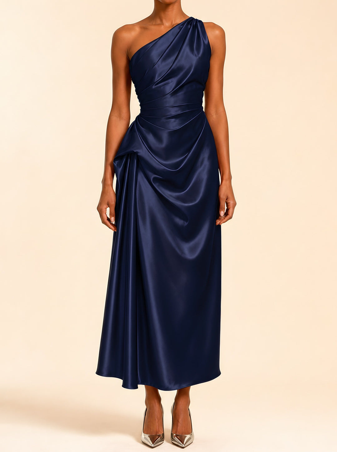 Natalie — Women's Christmas Party Dress with One Shoulder Drape (5), Fashions Galleries